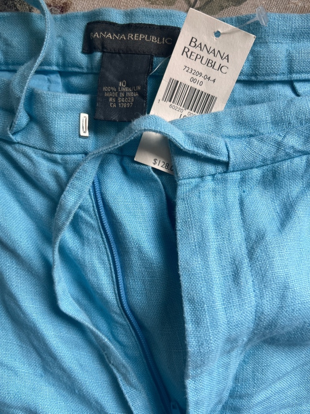 Aqua blue linen pants, Banana Republic, NWT, women's 10.